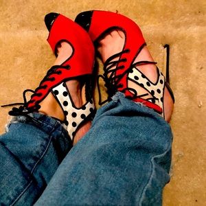 Polka dot stilettos